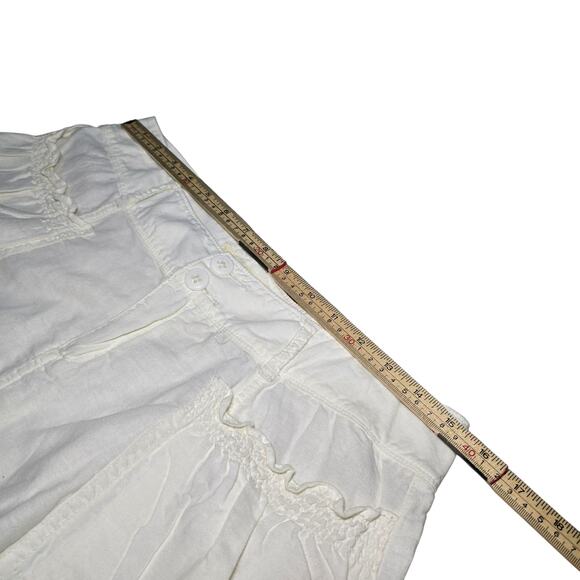 Abercrombie & Fitch Y2K White Cotton Mini Skirt Size 2 Pockets Low Rise - Picture 4 of 5